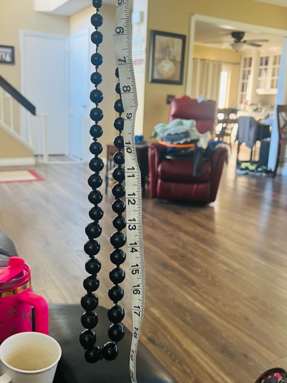 Classic Black Bead Necklace 18 inches - Picture 2 of 5